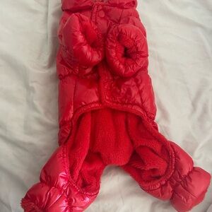 Red Puffy Dog Jacket